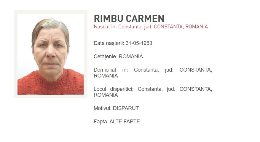 Anunțul dispariției