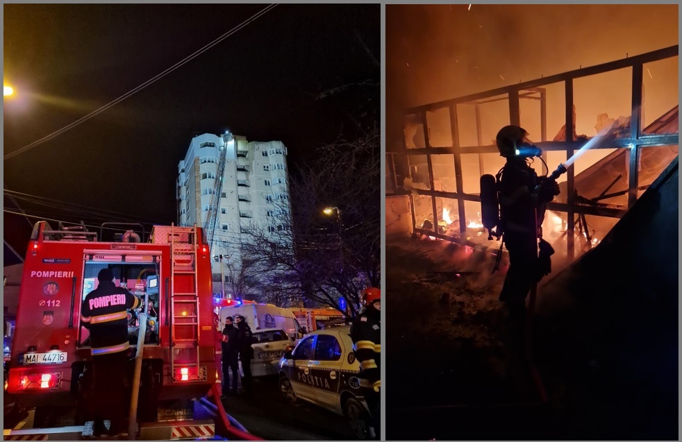 Incendiu terasă bloc BM 17 Faleză Nord - Constanța