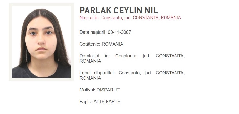Anunțul dispariției