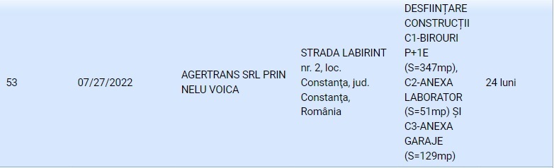 Autorizație de desființare 53