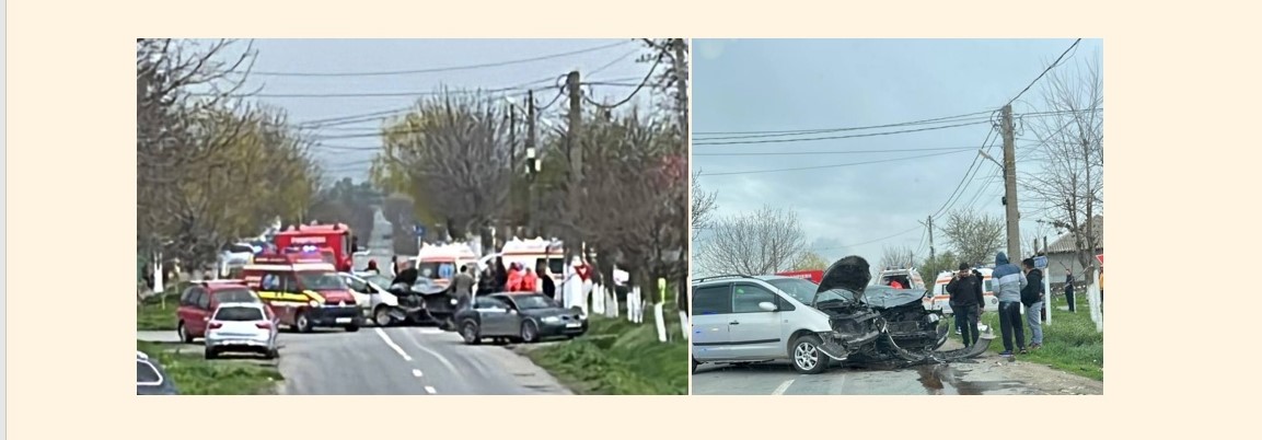 Accident rutier la ieșire din Cuza Vodă, spre Mihail Kogălniceanu: Nouă persoane au fost rănite, printre care și cinci copii