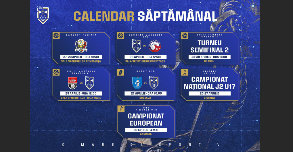 Săptămână plină de competiții pentru CSM Constanța: Iată ce meciuri vor disputa sportivii constănțeni