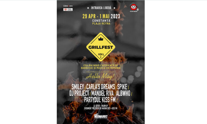 Smiley, Spike și Carla’s Dreams, invitați la Grill Fest, pe Plaja Reyna: Vezi când are loc distracția cu barbecue și muzică
