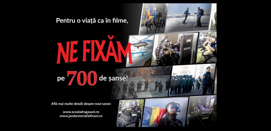 „Pentru o viață ca în filme”: 700 de locuri libere la Școlile Militare de Subofițeri Jandarmi din Fălticeni și Drăgășani