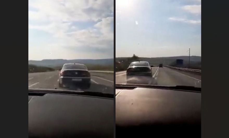 (VIDEO) Polițist filmat în timp ce ȘICANEAZĂ o familie, în trafic: A circulat ca "un descreierat!"