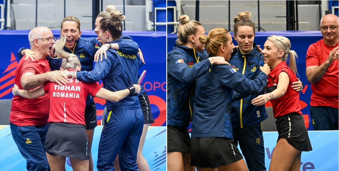 Echipa feminină de tenis de masă a României, medaliată cu AUR la Jocurile Europene