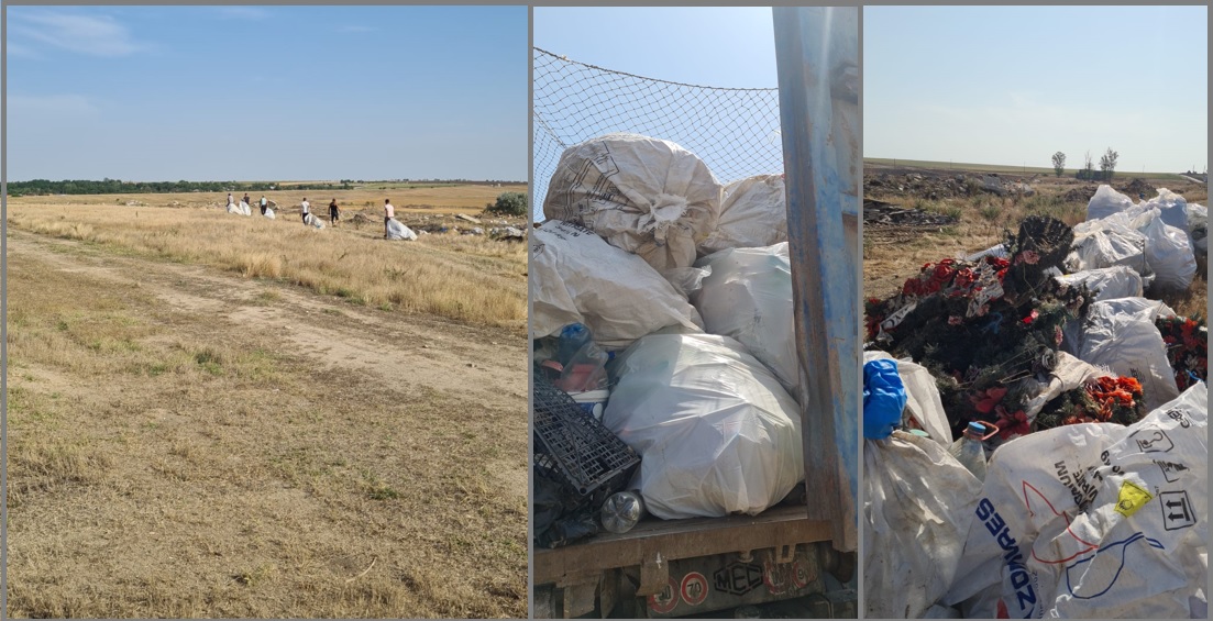 Primăria Bărăganu a igienizat terenurile de la ieșirea din localitate, în zona fostei gropi de gunoi