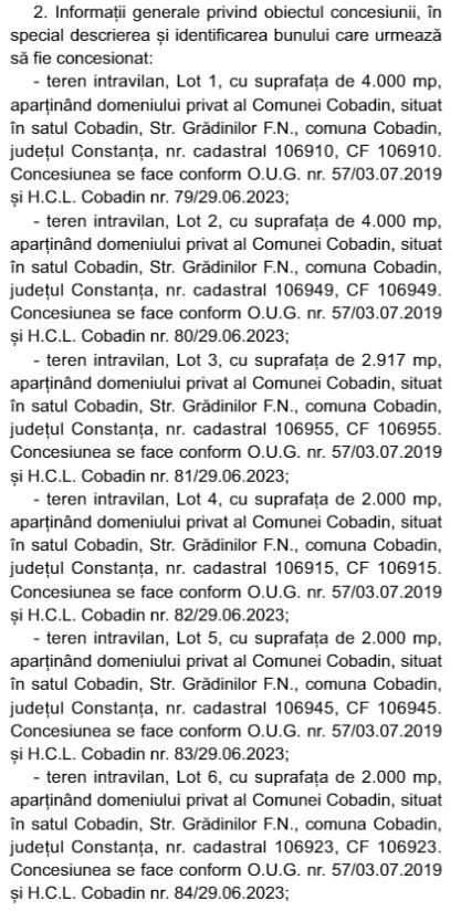 Licitație Primăria Cobadin