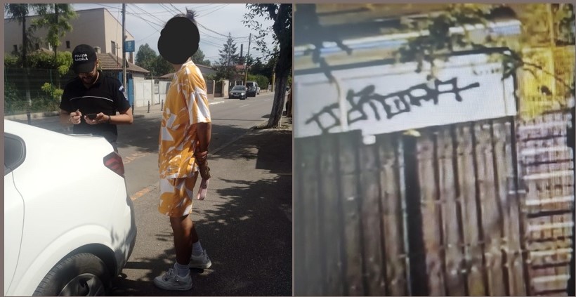 Adolescentul care a mâzgălit o stație de autobuz din Constanța a fost identificat! S-a ales cu o amendă usturătoare