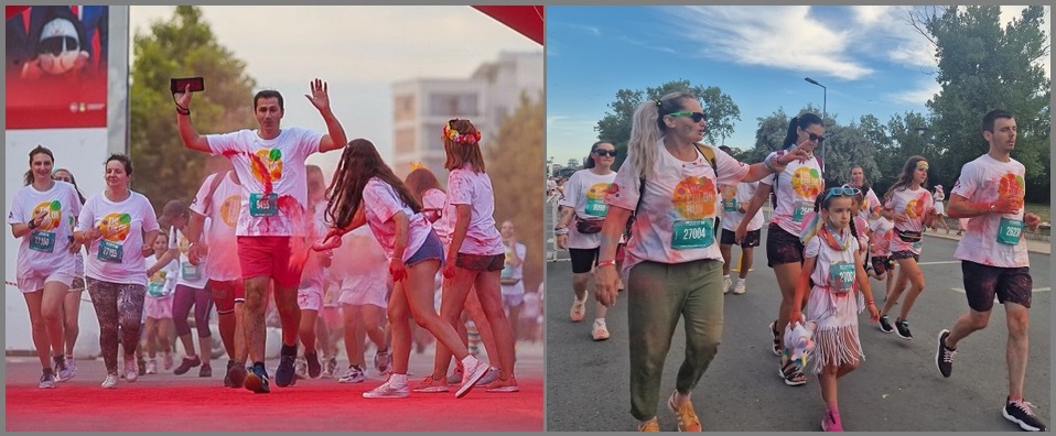 (FOTO/VIDEO) Stațiunea Mamaia atrage din ce în ce mai mulți turiști la malul mării: Mii de iubitori ai sportului au participat la The Color Run