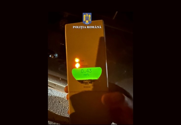 Constanța: Un tânăr a fost prins de polițiști beat și pozitiv la cocaină, amfetamină și cannabis, la volan