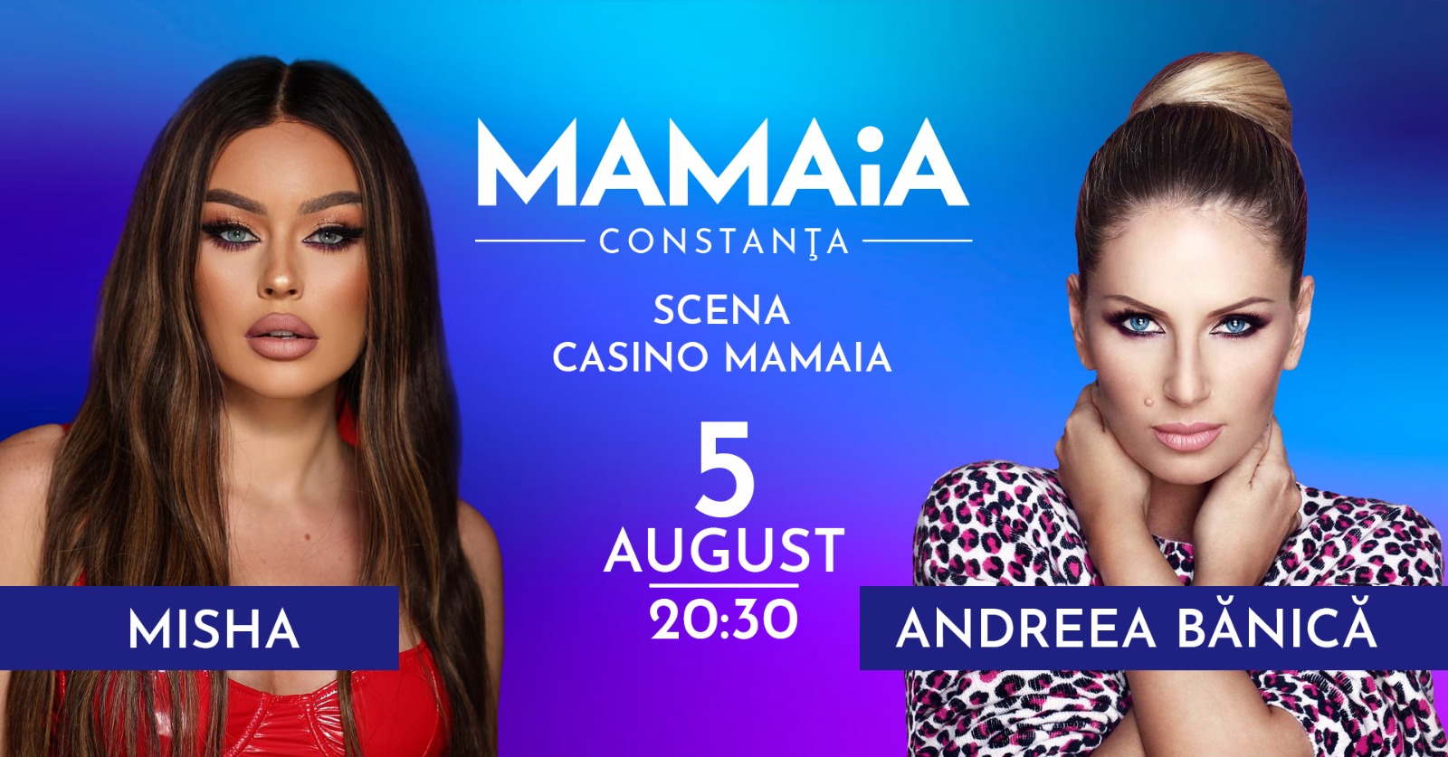 Sâmbătă, Andreea Bănică și Misha susțin un spectacol pe scena din Piațeta Cazino