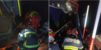Pompieri ISU Tulcea - intervenție pentru salvarea unor marinari