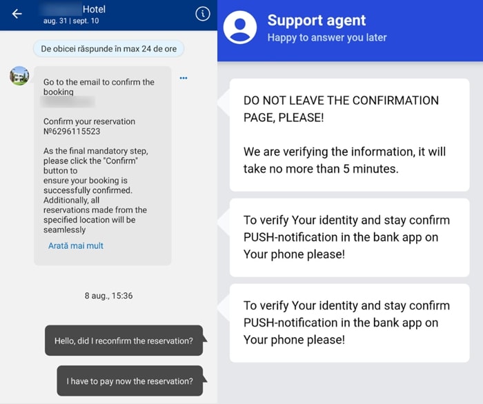 Phishing pe Booking