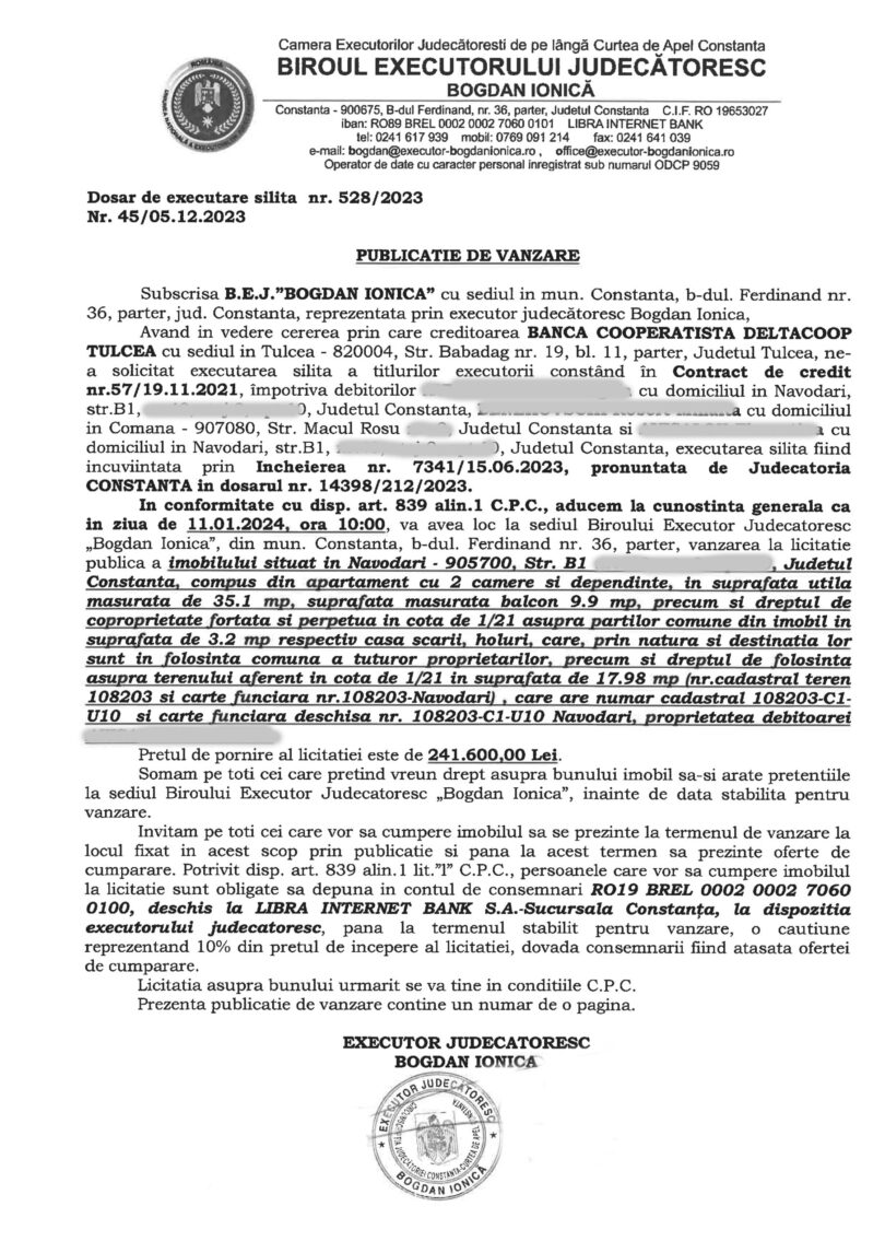 Apartament Năvodari