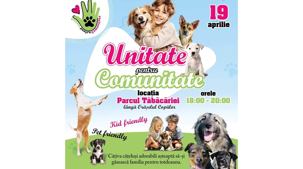 Iubitorii de animale sunt invitați la un eveniment de adopții în Parcul Tăbăcăriei, organizat cu sprijinul Primăriei Constanța