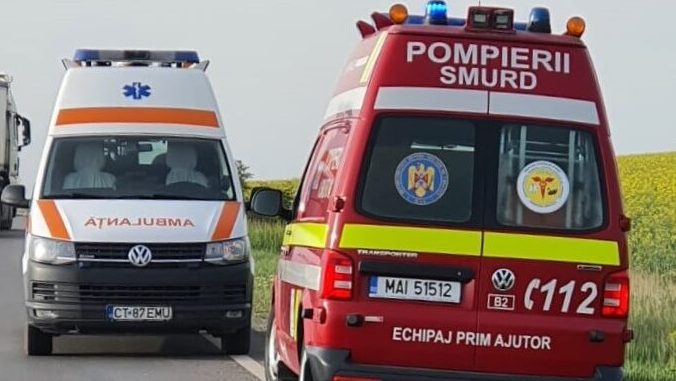 Accident rutier la ieșirea din Năvodari spre Corbu: Un autoturism s-a răsturnat