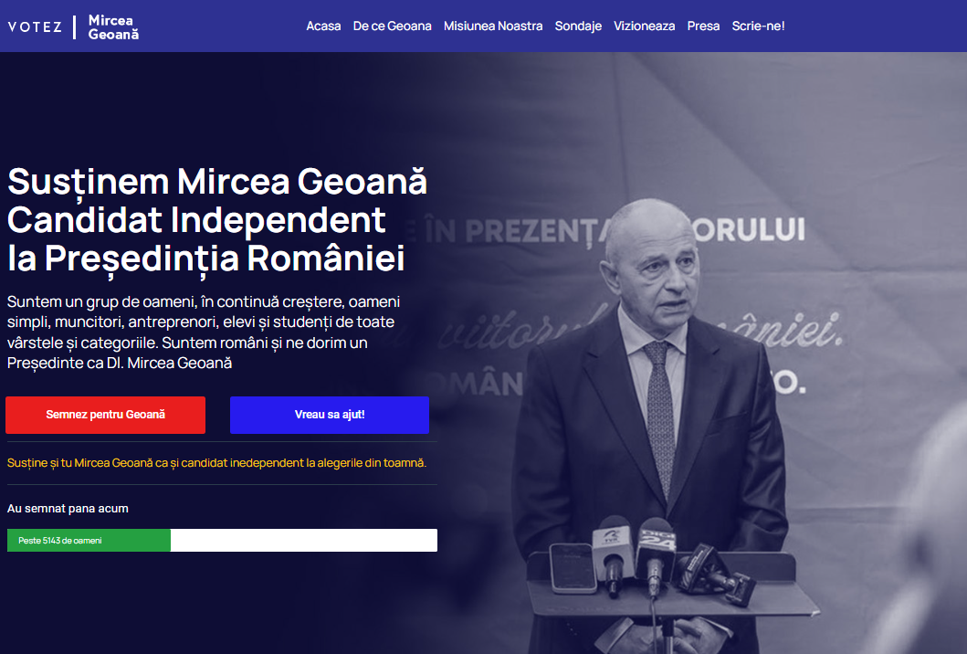 Campanie intensă pentru candidatura lui Geoană la prezidențiale. A fost lansat un site de susținere