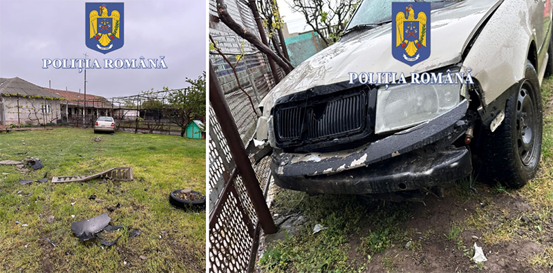 Nisipari: Un șofer posibil DROGAT și fără permis a făcut praf un gard și a intrat în curtea unei locuințe