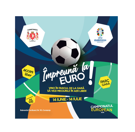 Constănțenii pot urmări meciurile de la Campionatul European din Germania în Parcul de la Gară, pe un ecran special montat