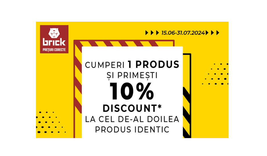 Brick lansează o nouă campanie în rețeaua de magazine: Cumperi un produs și primești 10% discount la cel de-al doilea identic