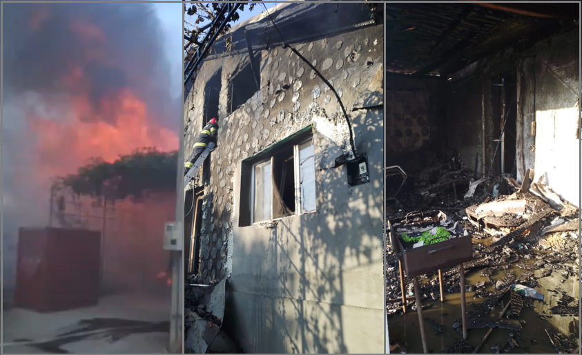 De la ce ar fi pornit incendiul din Corbu: Două case au ars complet seara trecută