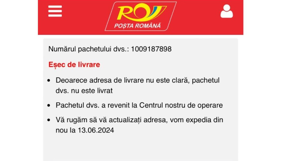 Atenție la mesajele false! Hackeri utilizează o nouă metodă de înșelăciune folosindu-se de numele Poștei Române