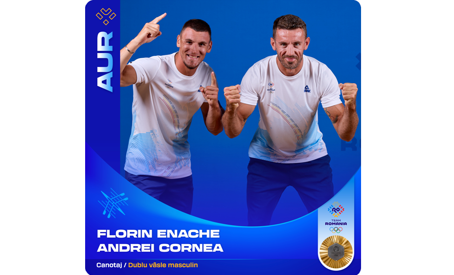 Aur pentru România la canotaj. Cornea Andrei și Enache Florin au câștigat proba de dublu vâsle masculin
