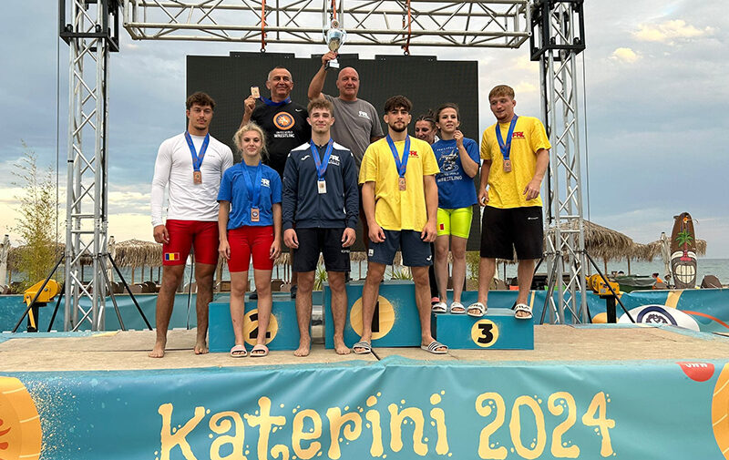 Sportivii CSM Constanța Marian Sandu și Nicoleta Băjan au urcat pe podimul Mondialelor de luptă pe plajă