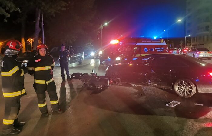 Accident în zona CET între un motociclist și un autoturism