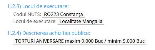 Informații torturi - Sursa SEAP