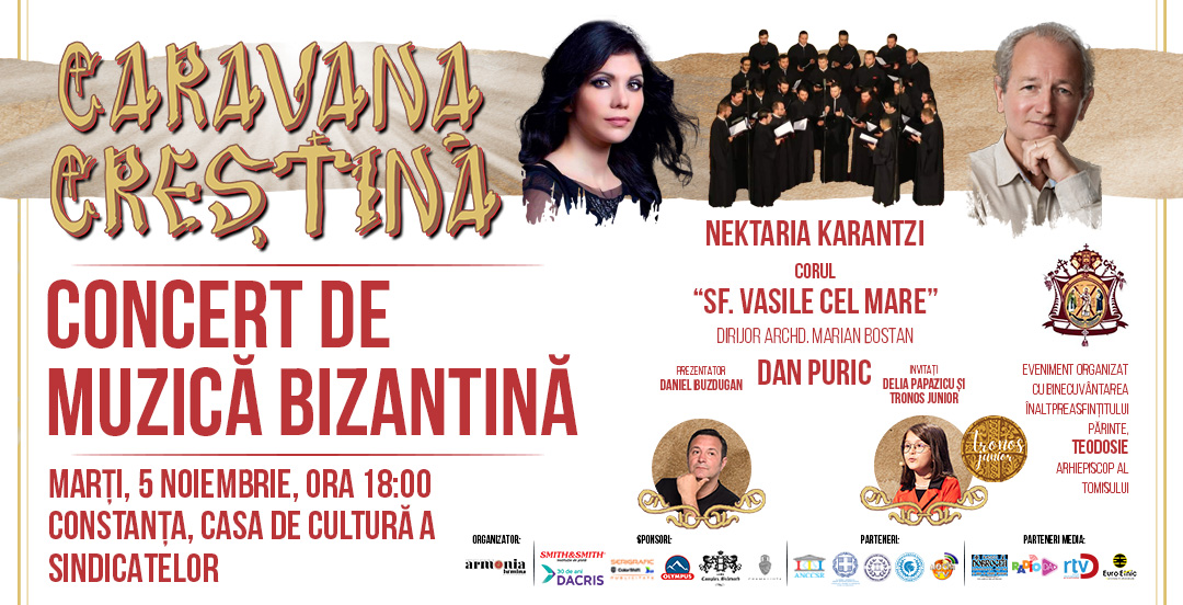 Caravana Creștină: Turneul de Muzică Bizantină ajunge la Constanța. Ce artiști vor urca pe scenă