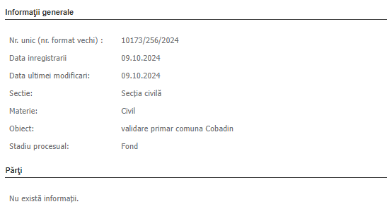 Validare primar Cobadin 