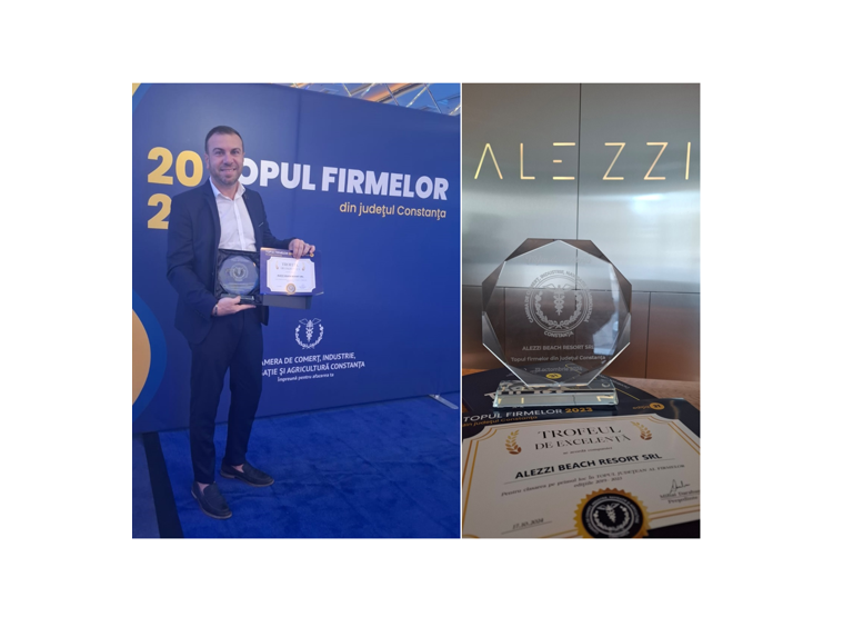 FOTO Alezzi Beach Resort SRL a obținut trofeul de excelență și locul I la secțiunea "Servicii" în cadrul evenimentului Topul firmelor din județul Constanța, ediția a XXXI-a