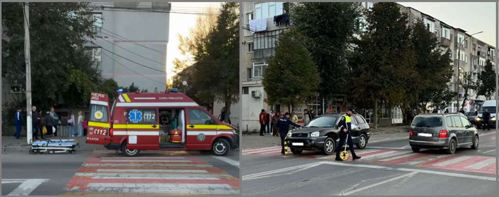 FOTO Medgidia: Un copil de nouă ani, accidentat pe trecerea de pietoni de la parcul IMUM