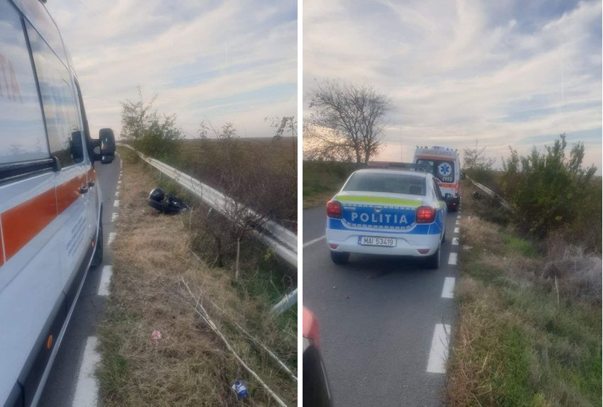Un motociclist a trecut pe lângă moarte, aproape de Albești: Cum s-a întâmplat accidentul
