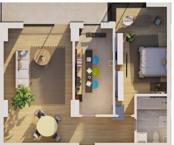 APARTAMENT TIP 6 – 2 CAMERE – Suprafata totala – 71,46 mp