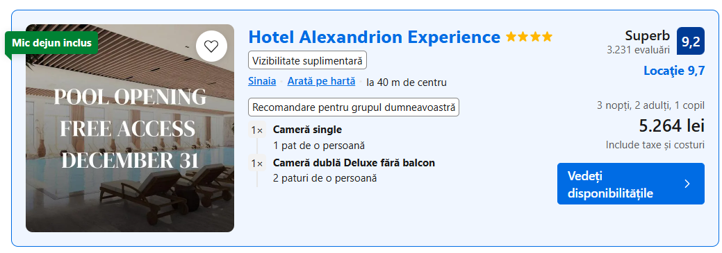 Hotel Alexandrion - Sinaia - sejur Revelion