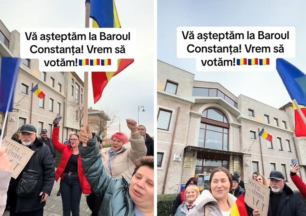 Protest la Constanța: Susținătorii lui Călin Georgescu au contest anularea alegerilor prezidențiale