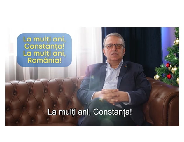 VIDEO Mesajul primarului Constanței, Vergil Chițac: Privim spre 2025 cu entuziasm și speranță, hotărâți să continuăm transformarea orașului nostru!