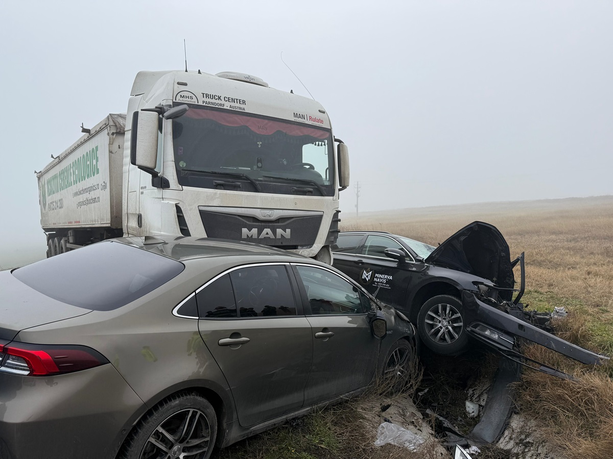 UPDATE FOTO VIDEO Accident GRAV, cu patru victime, ieșirea din localitatea Baia. Traficul, oprit pe DN 22 Tulcea – Constanța