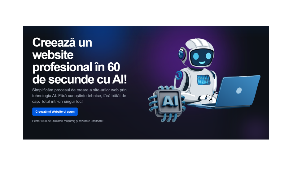 AIWebsiteBuilder.ro revoluționează crearea de website-uri cu ajutorul inteligenței artificiale