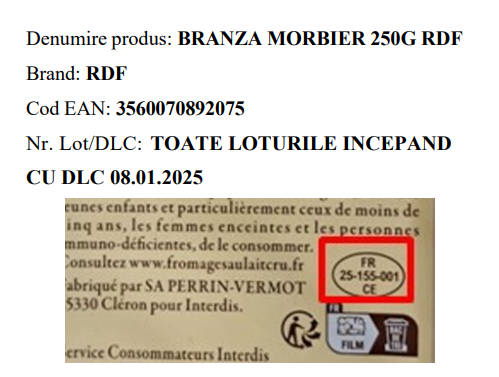 loturi brânză Carrefour retrasă de la vânzare