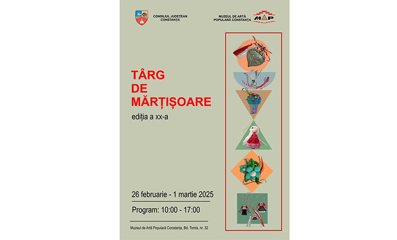 Târg de mărțișoare la Constanța: Zeci de artizani și artiști plastici vor participa la eveniment