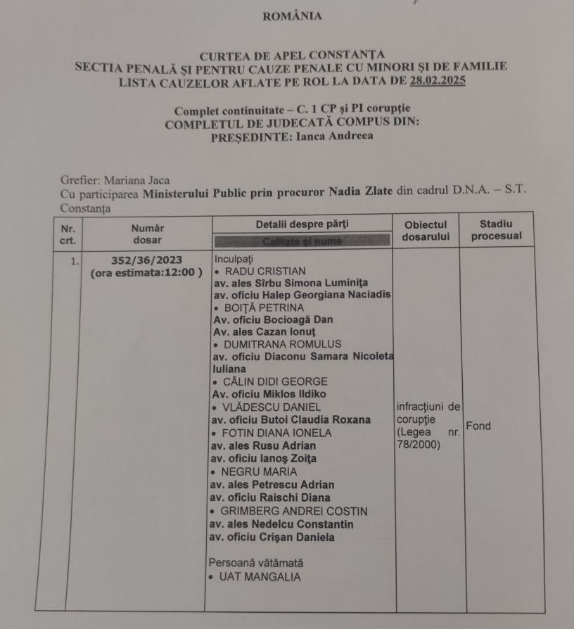 Cristian Radu dosar Curtea de Apel Constanța