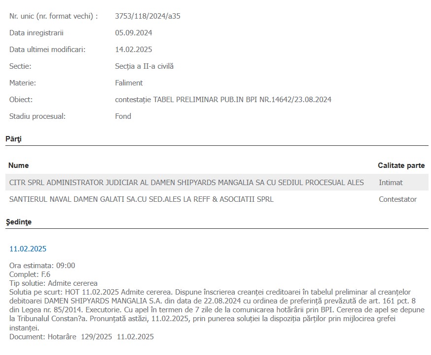 Damen contestație Șantierul Damen Galați