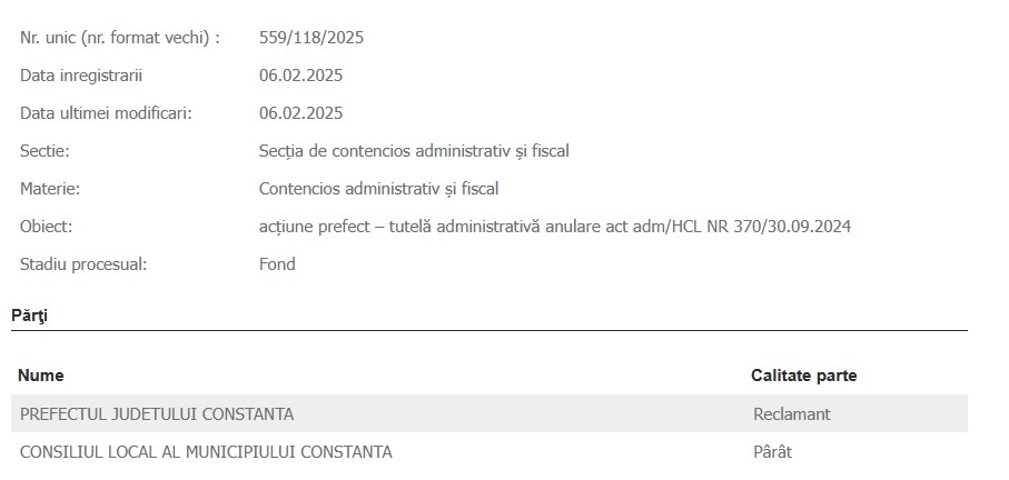 Polițiștii locali din Constanța HCL proces prefect