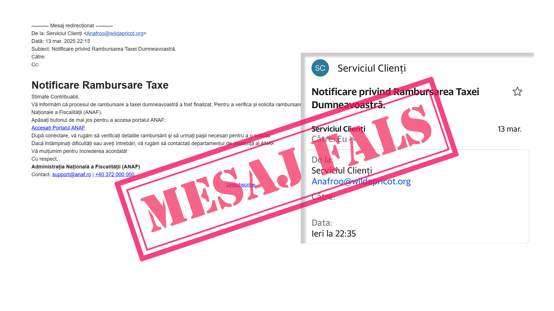 ATENȚIE! O nouă tentativă de fraudă financiară în numele ANAF