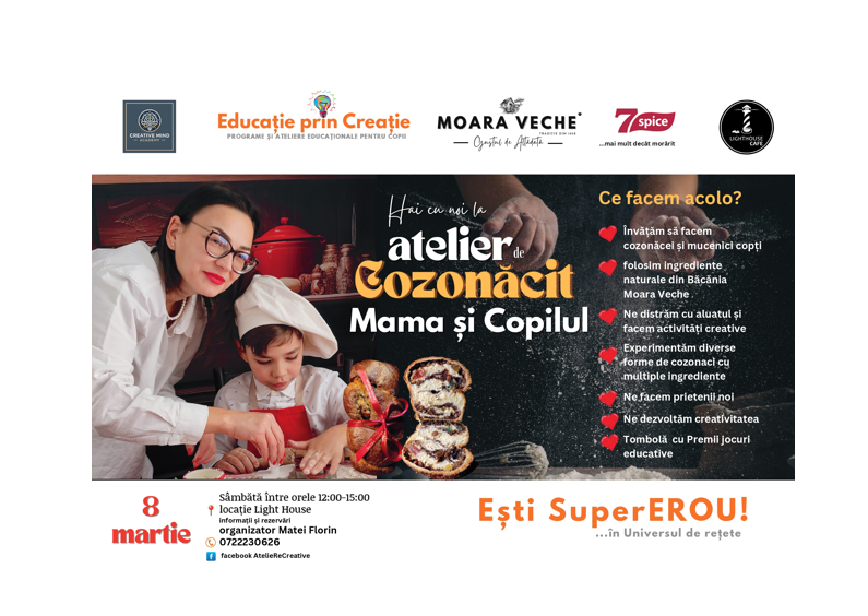 Atelier de Cozonăcit organizat de fondatorul brandului Moara Veche: de 8 Martie, mămicile și copiii vor avea parte de un eveniment inedit