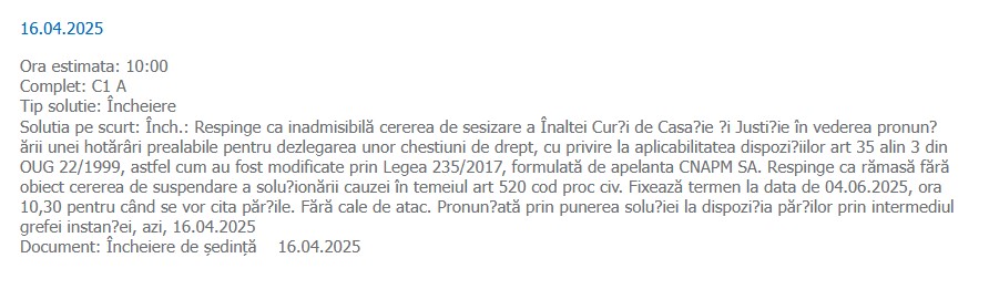 Portul Tomis proces încheiere